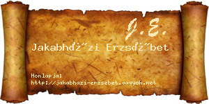Jakabházi Erzsébet névjegykártya