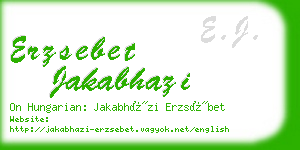 erzsebet jakabhazi business card